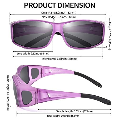 Image of URUMQI Polarized Sunglasses Fit Over Glasses for Men Women, Wraparound Sun Glasses UV400 Protection for Driving Fishing