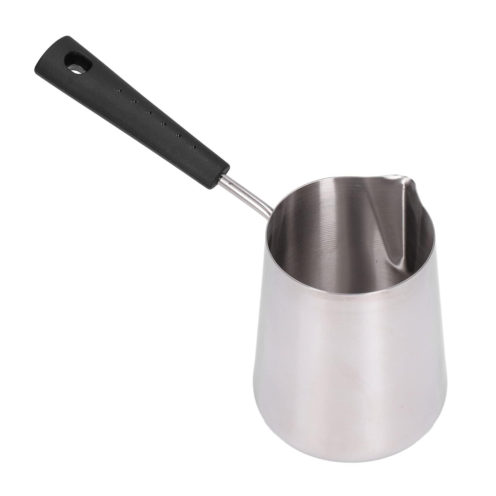 Olla de Moca de Inducción de Acero Inoxidable, Turca Moderna de 600ml, Acabado Brillante, Resistente a Altas Temperaturas, Fácil de Limpiar, Calentador de Mantequilla