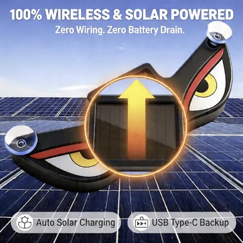Image of Solar Car LED Atmosphere Decoration Light,High-Brightness Demon Eye Styling Lamp,Universal Fit Automotive Accent Light with Smart Light Sensor and Suction Cup Mount for SUV Truck Sedan (1, Y2)