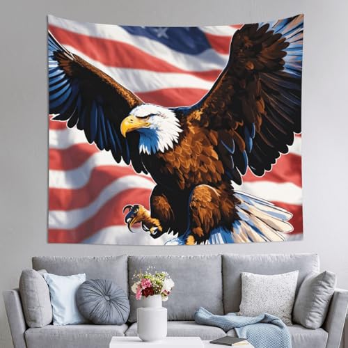Tapisserie Aigle et drapeau américain EdWal pour relooker un canapé ou salon