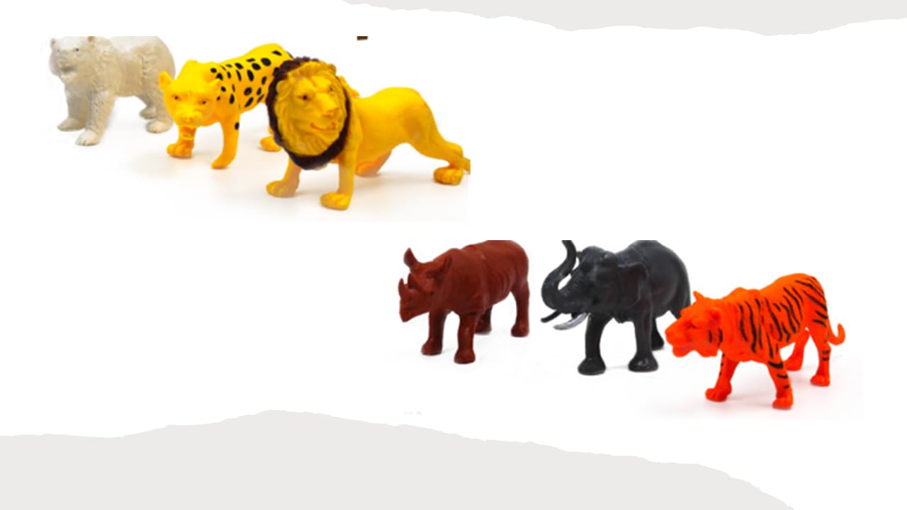 K. V. Toys Jungle Adventure Set | 6 Large Animal Toy Figures