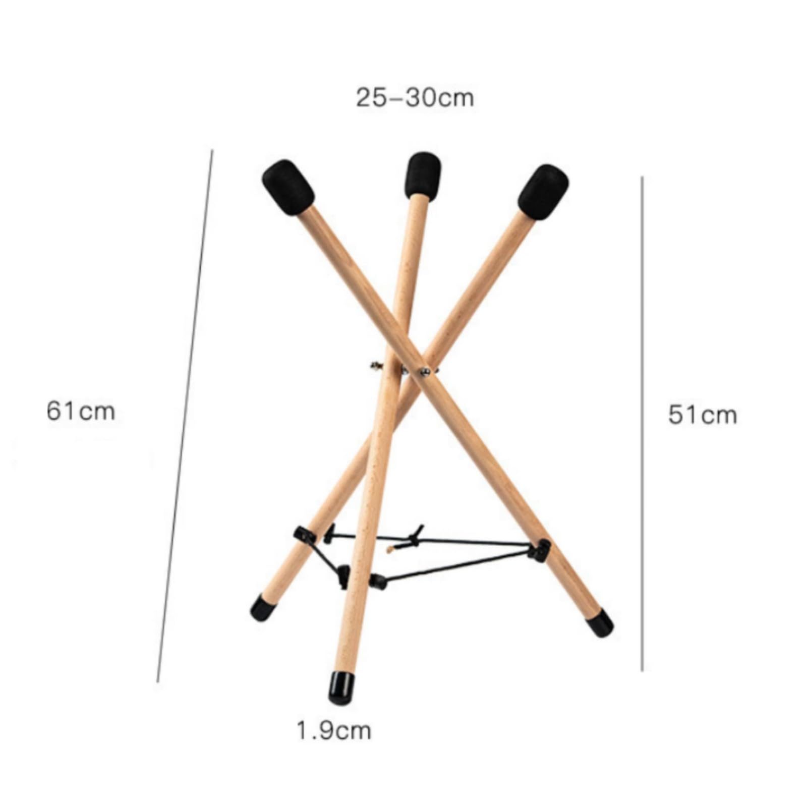 F Fityle Atril Musical Plegable Soporte Percusión Instrumento Base Estante Madera para Tambores Metálicos y Percusión Variada Adecuado para Ensayo Escenario , Mediano Para 10 Pulgadas O Más