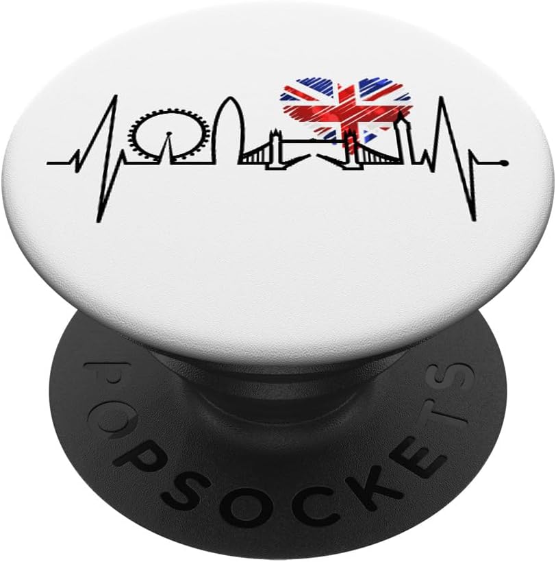 London Skyline Heartbeat Union Jack Men Women I Love London PopSockets PopWallet for MagSafe