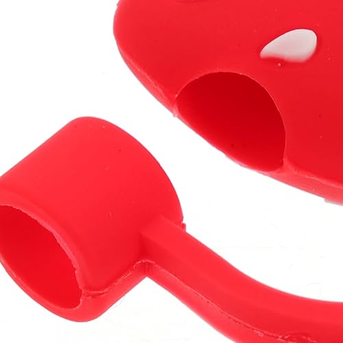 Miniatura 4 de GARNECK 6 tapas de pajilla, fundas de silicona para popotes, con diseño de dibujos animados, reutilizables, a prueba de polvo, protector de tapas