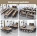 AKSOUDEW Conference Table, Folding Conference Room Tables with Flip-Top Design, with Caster Rectangular Modular Conference Room Table, for Office Conference Room Training Room (4Pcs 180cm/70.9in)