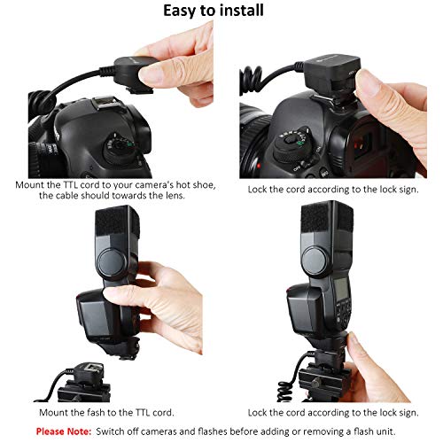Easy Hood Rotating Flash Bracket Mount and 1.6ft TTL Off Camera Speedlite Cord for Sony A9 II A7R IV A7 A7S A7III A7RII A7RIII A7SII A6600 A6500 A6400 Camera with Multi Interface MI Shoe - Thumbnail 7
