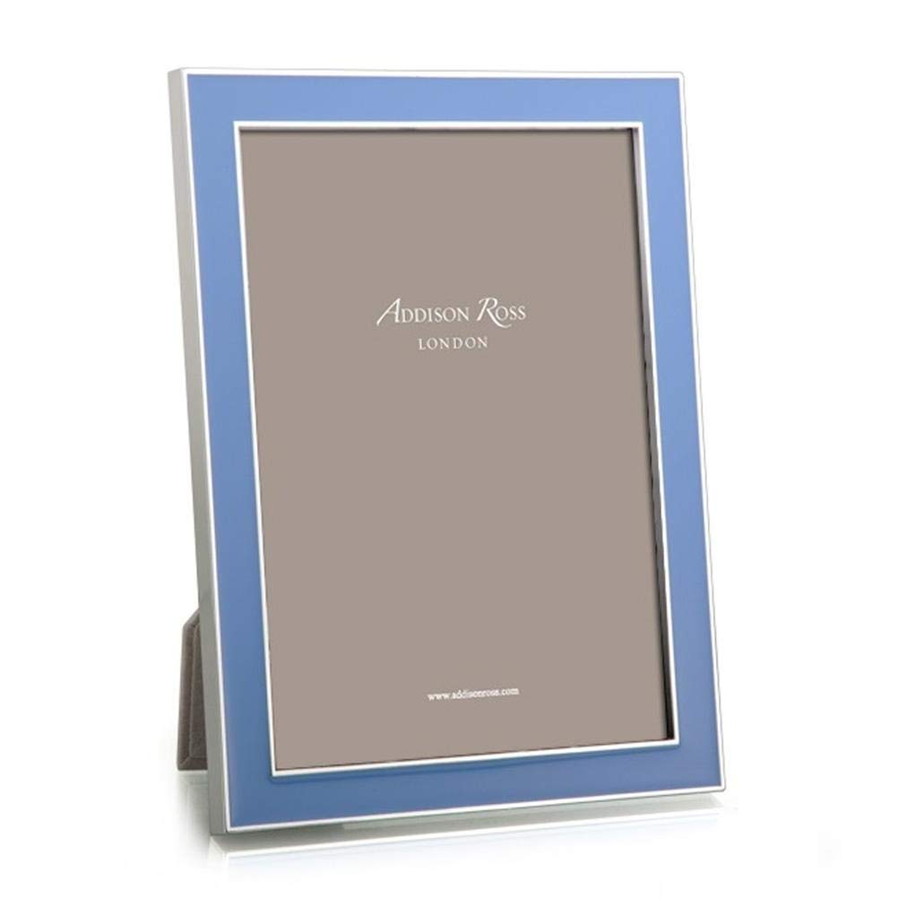 Addison Ross 4x6 Periwinkle Blue Enamel & Silver Picture Frame