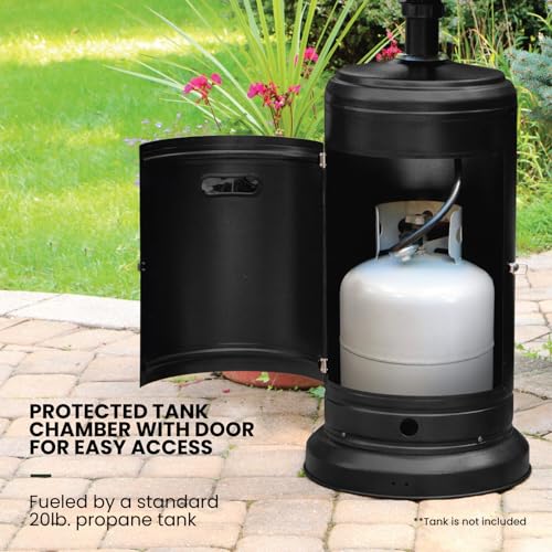 Hanover HAN004BLK 7-Ft. 48,000 Btu Steel Umbrella Propane Patio Heater In Black thumb #8