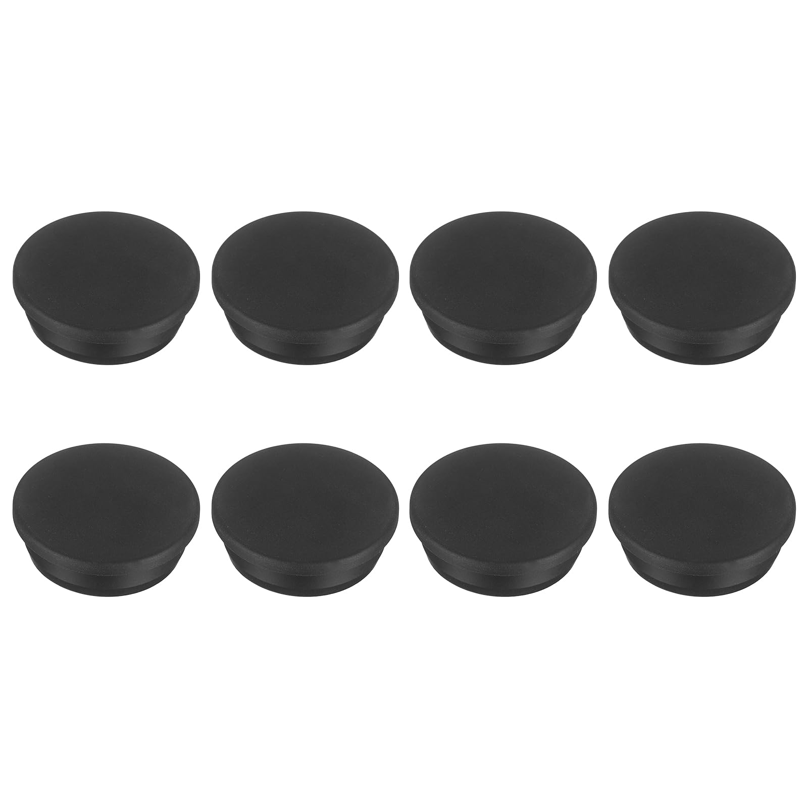 sourcing map 8pcs T-Shaped Silicone Plugs 45.3mm 1-25/32 Inch Dia Snap in Plug Hole Seal Cover Round Rubber Stopper for 44-45.3mm Holes Kitchen Rubber Bulkheads Waterproof Sealing, Black