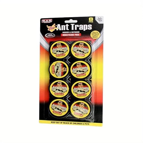 8X Ameisenköderdose - Ameisenköder - Ameisenfalle – Ungiftige Klebefalle zur Überwachung von Ameisen – Geruchslos, sicher für Kinder & Haustiere, ideal für Küche, Haus & Vorratskammer