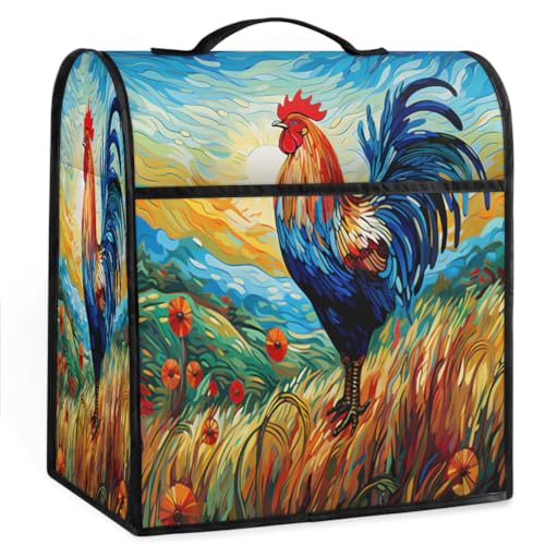Coffee Maker Cover Animal Rooster Kitchen Appliance Covers Small Appliance Covers Blender Cover Juicer Cover Dust Covers for Kitchen Appliances with Top Handle and Pockets,Washable,B800