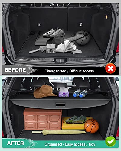 Image of Powerty Retractable Cargo Cover for 2008-2015 Merecedes Benz GLK-Class-Canvas Texture Trunk Cover Privacy Screen Rear Security Shade for GLK Accessories