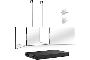 Self-Styling Tri-Fold Back Mirror | 3-Way Shaving and Makeup Reflection