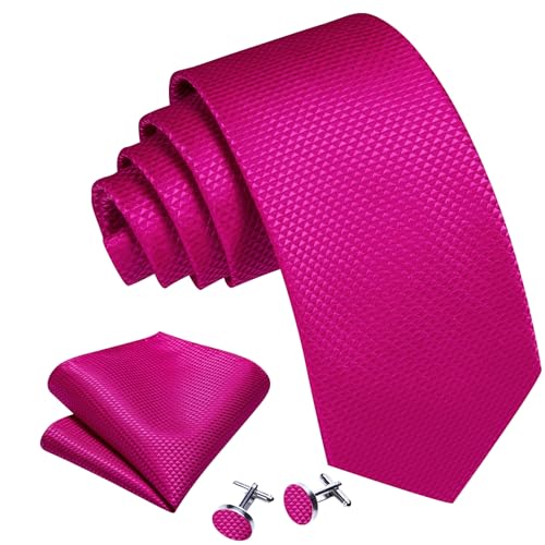 Image of YOHOWA Men Plaid /Striped Ties Set Silk Business Wedding Formal Fashion Necktie and Pocket Square Cufflinks Set
