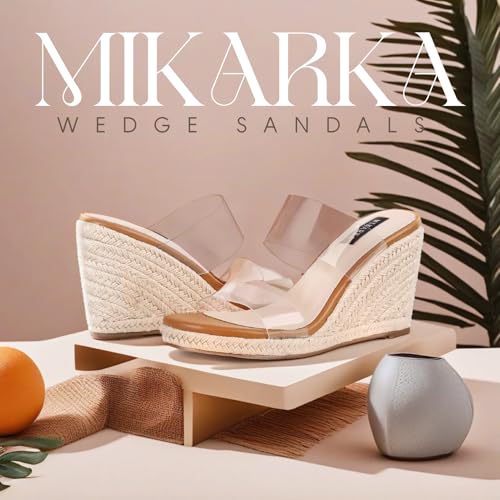 mikarka Slip On Wedge Sandals for Women Open Toe Espadrilles Platform Slides Dressy High Heel Beach Summer Sandal Comfortable Wedges Shoe Mules2