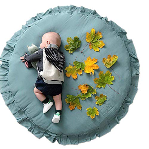 Wallfire Baby Play Mat Round 41 Inches Play Pad Crawling Mat Soft Cotton Infant Playmat Blanket Floor Fun Gym Play Mat (Green)