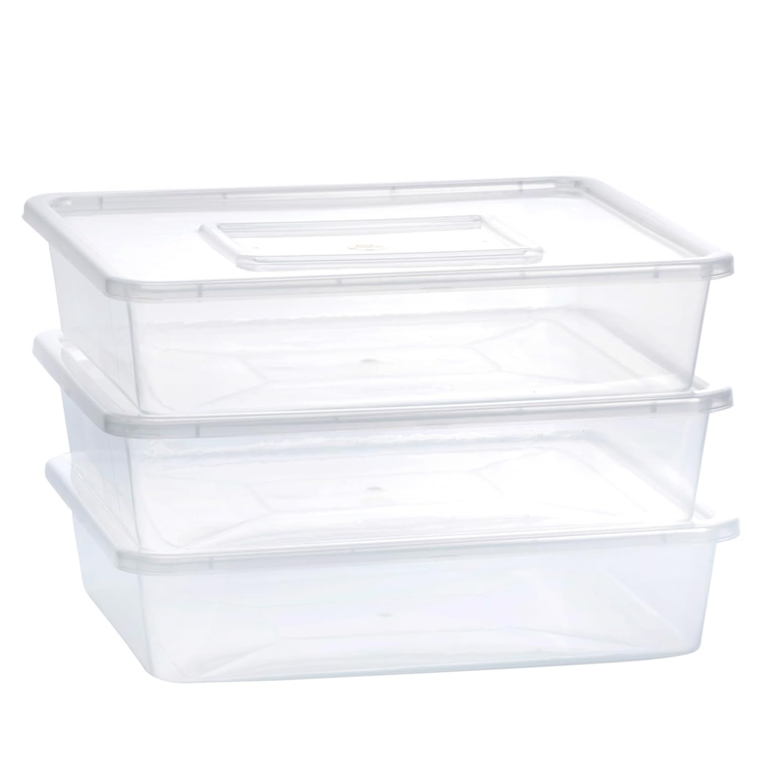 Chetan Plastic Storage Boxes, Transparent Containers, Large Boxes With Lock System for Jewellery 11.81x9.84x2.75 Inches - 3700 ML - Pack of 3 (Size No - 202)-image-39