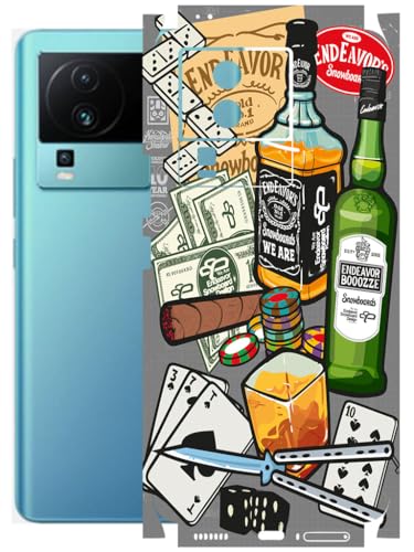 Image of AtOdds - Full Body Back Screen Guard Protector Film - Lamination Wrap Skin Sticker Compatible with IQOO NEO 7 PRO (5G) | Scratchproof Matte Finish (Wine Graffiti)