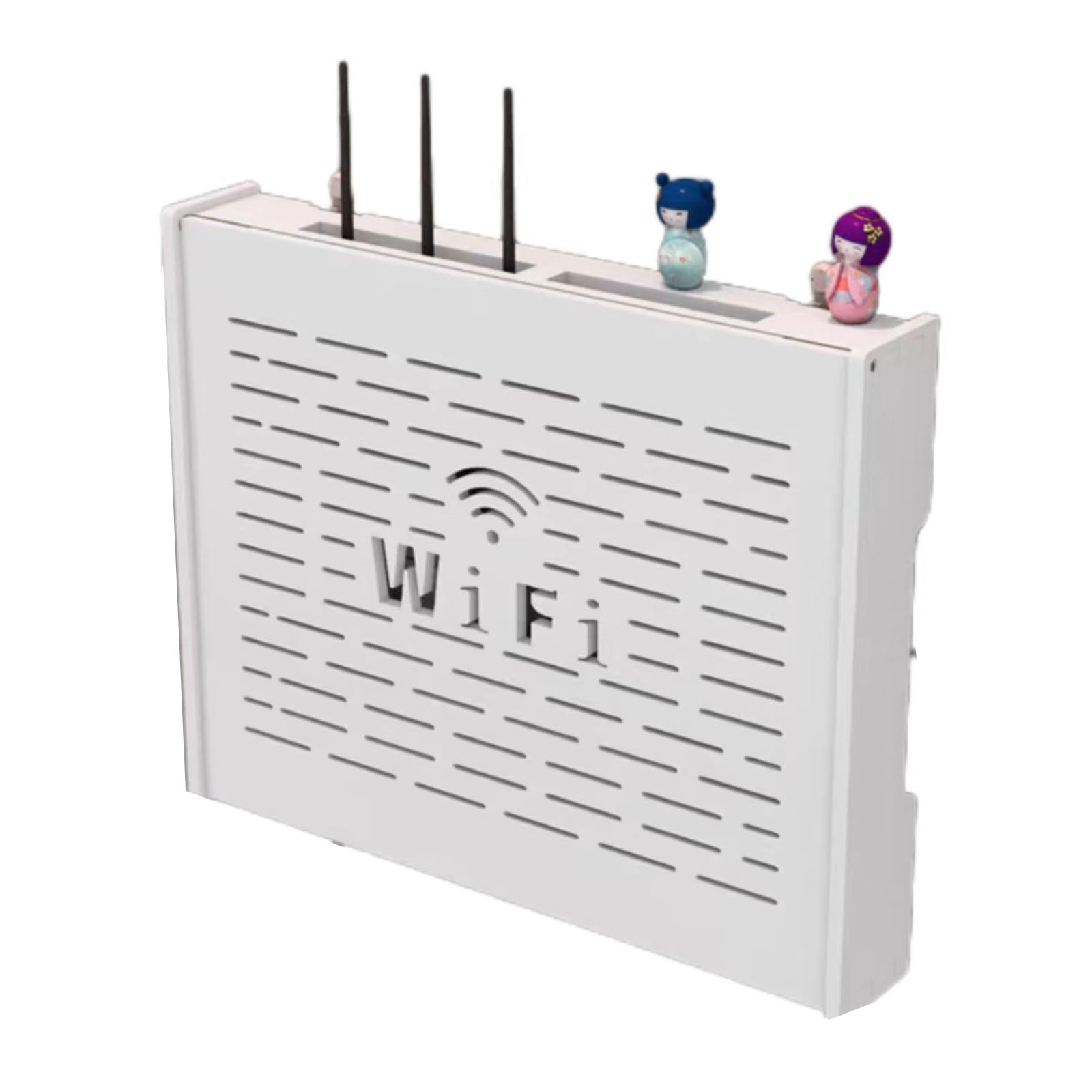Router Schrank, Router Verstecken, Router Regal, WiFi Router Aufbewahrungsbox Wandregale, WiFi Router Box Kabel Organizer(E,45 * 35 * 6cm)