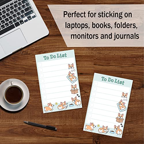 Image of Cute Welsh Corgi Sticky to Do List | Funny Kawaii Corgi Butt Humor Notebook Notepad Note Card | Corgi Lover Gift| 50 Pages 4x6