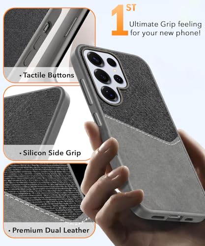 Image of Jkobi Back Case Cover for Samsung Galaxy S25 Ultra (Dual PU Leather Stitch | Professional Minimalist | Soft and Flexible)