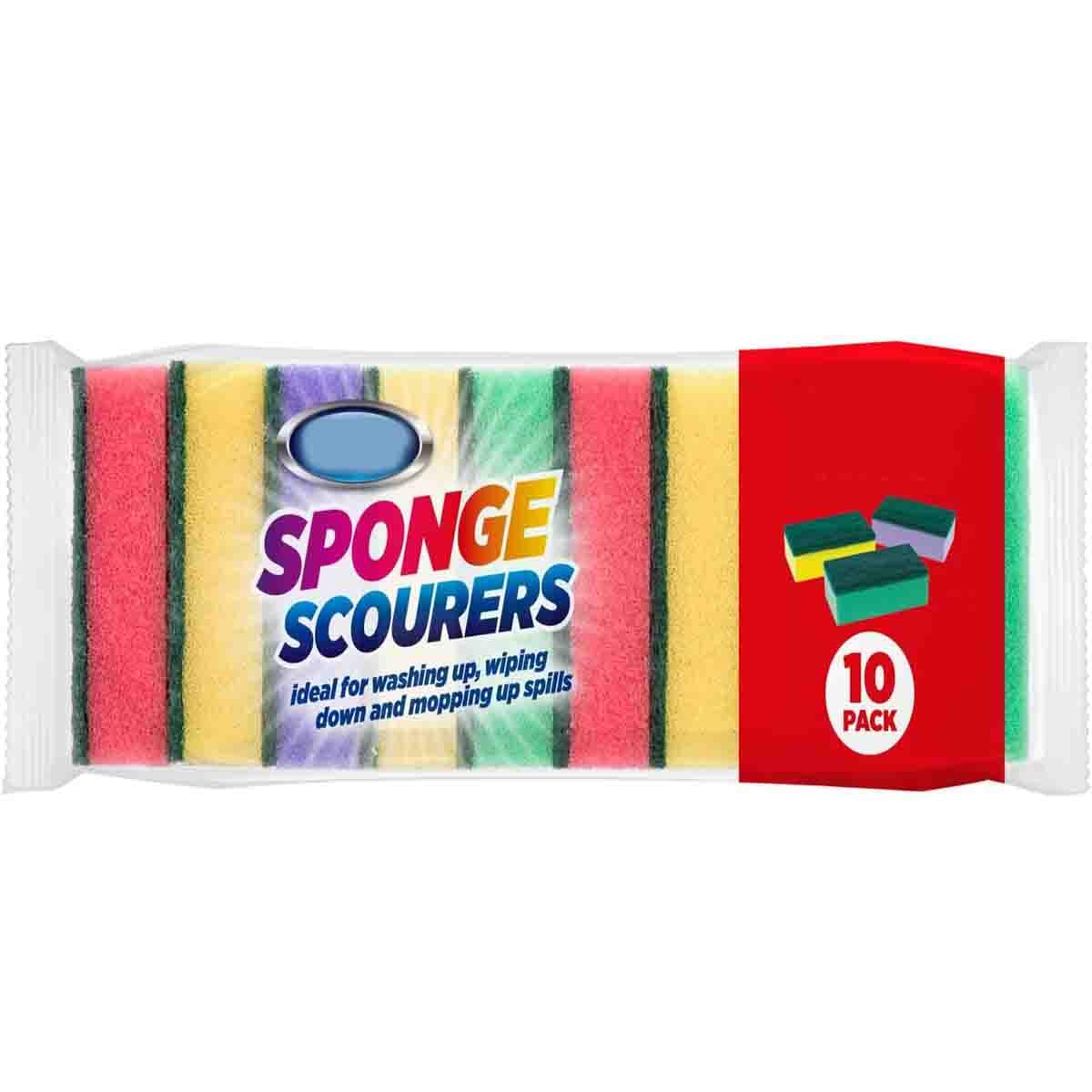 Zale Yardley Colorful Scrub Sponges, Dishwashing Sponge, Kitchen Sponge, Kitchen And Bathroom Cleaning Scrub Pad, Non-Scratch, Synthetic Sponge, Clean Dirt & Germs Sponge (Pack Of 10)