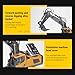 Remote Control Excavator Digger with Lights and Sound Effects, 1:20 2.4G 11CH Alloy Construction Vehicles, 360° Rotation Construction Car, Simulation RC Truck for Adult - Yellow