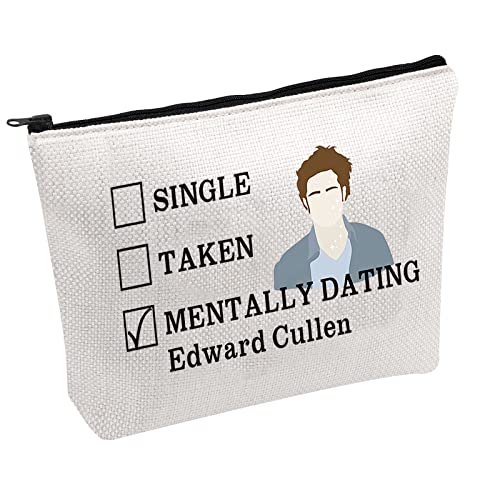 Vampire Movie Lover Makeup Bag Single Taken Mentally Dating Cosmetic Bag Gift for Vampire Girl (Edward Cullen-B)