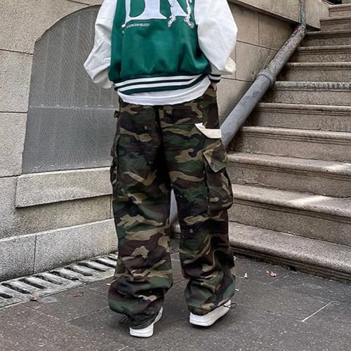 Baggy Jeans Men Vintage Camo Cargo Wide Leg Jeans Men Hip Pop Carpenter Streetwear for Skater Jean3
