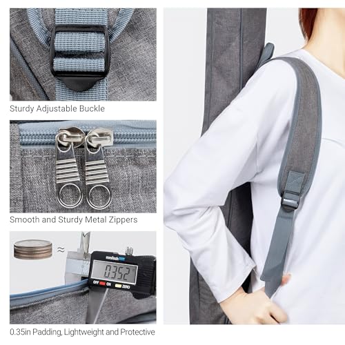Image of The Melod Electric Guitar Gig Bag,Case,Cover, with Backpack Dual Adjustable Straps, Padded Protection, Electric Guitar Case Khaadi Grey