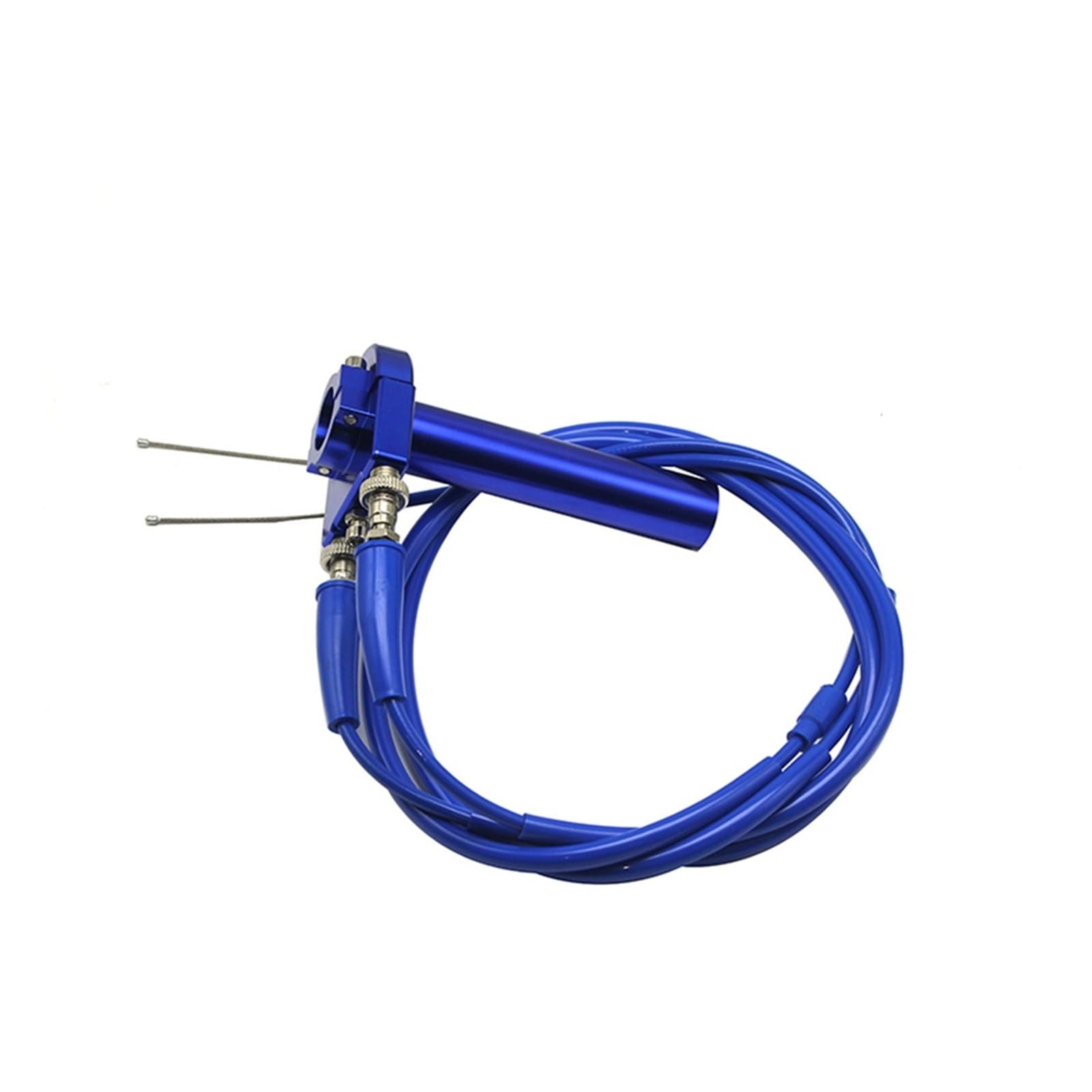 Troioium C-02 22Mm Cnc Aluminum Motorcycle Throttle Quick Twister Grips +2 Pcs Throttle Cable Accelerator Moped Scooter Racing(C-02)