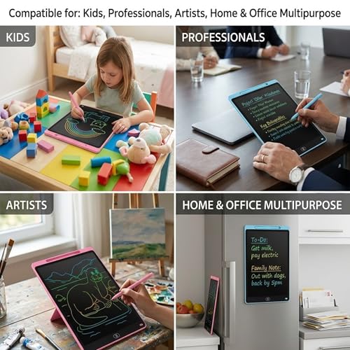 Image of 16 Inch LCD Writing Tablet with Stylus Pen, Colorful Screen Magic Slate Doodle Drawing Board Pad Kids - Random Color