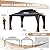 Yardenaler 12x16 FT Gazebo Wooden Finish & Metal Frame, Double Roof Permanent Outdoor Pavilion with Curtain & Netting for Patio. Garden, Backyard
