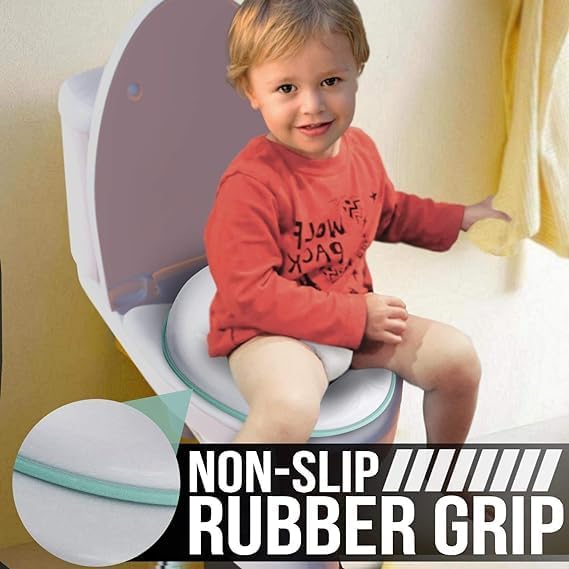 Image of Plastic Portable Baby Potty Training Seat for Boys and Girls Potty seat Toilet Seat for Kids 0 to 5 Years Child Toddler Non-Slip with Splash Guard Fits Round & Oval Western Toilets