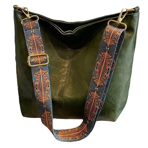 Image of Fashion Hobo Bags for Women Vegan Leather Crossbody Bag with Guitar Strap Shoulder Purses and Handbags