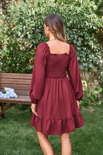 Image of Scarlet Darkness Women's Renaissance Off Shoulder Corset Mini Dress | Puff Sleeve, Lace-Up Front, Smocked, Flowy Fairy, Medieval, Peasant, Cottagecore, for Ren Faire, Pirate, Party, Daily