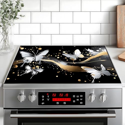 Image of Stove Top Cover for Home Decoration Kitchen Pad Washable Cooktop Covers Countertop Stove Protector Mat for Home Kitchen Cooktops (butterfly, 28 inchx20 inch)
