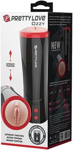 Pretty Love Ozzy - Masturbador masculino con manga de carne, color negro