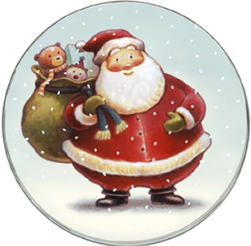 Range Kleen Hallmark Holiday Design Set of Four Burner Kovers, Fat Santa