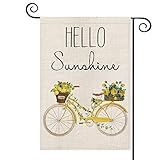 AVOIN - Bandera vertical para jardín con diseño de Hello Sunshine para bicicleta, 30 x 45 cm