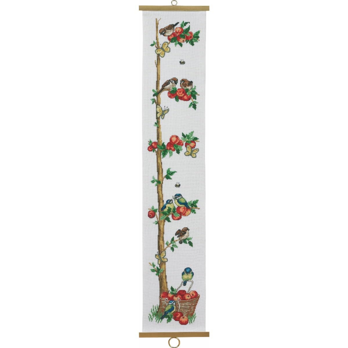 Permin Apples and Birds Bellpull Cross Stitch Kit