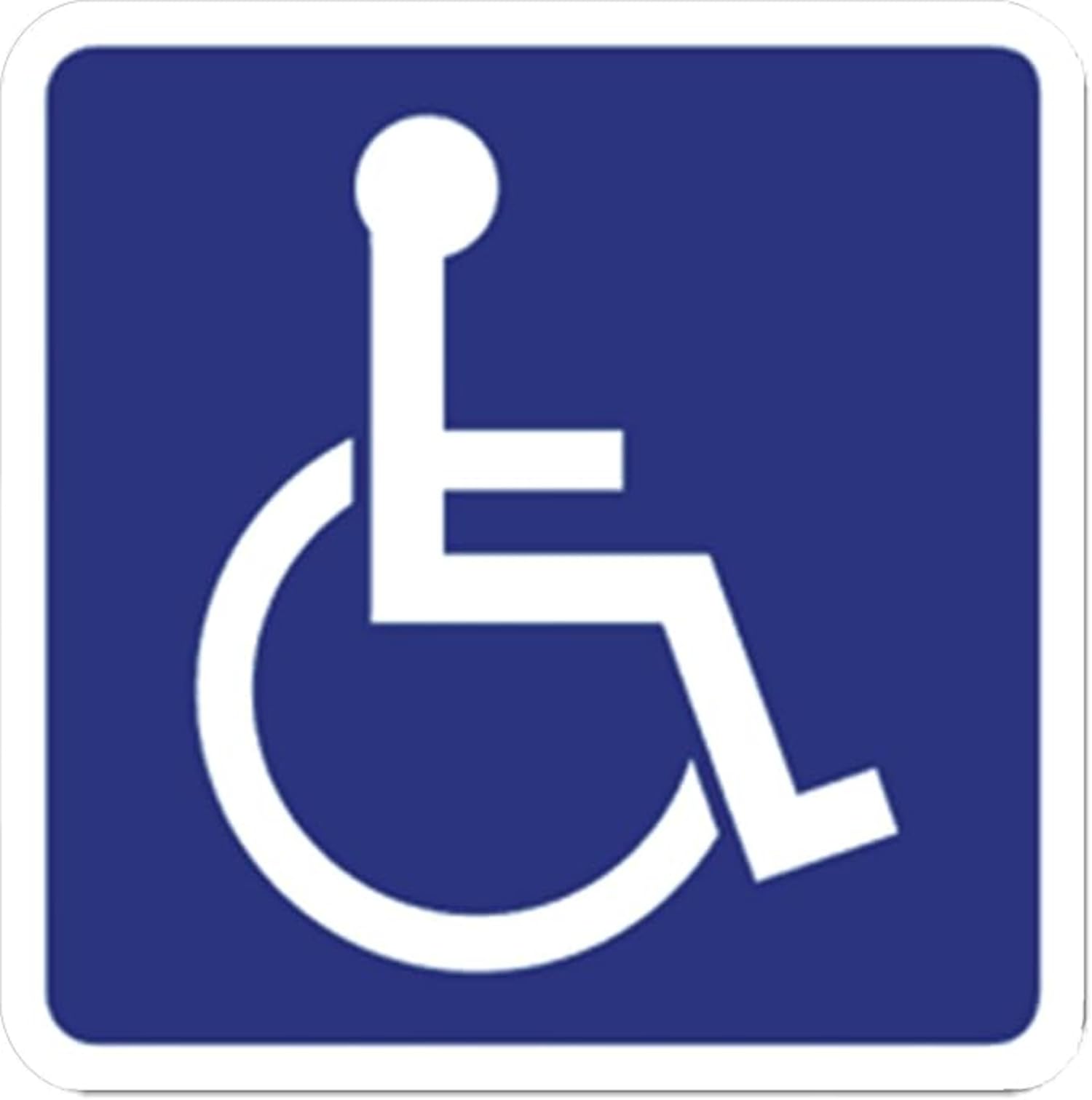 Handicap Parking Sign- Heat Applied Preformed Reflective Pavement Marking Sign for ADA Compliant Parking Lots, DuraMark, Blue and White, 48" x 48"
