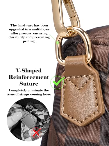 Image of Black and White Checkered Crossbody Bag Bum Bag for Women,Spacious Checkered Purse Fanny Packs Belt Bag
