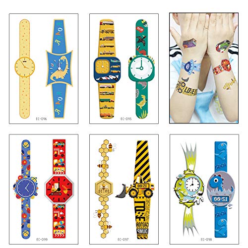 image for Aster 40 PCS Cartoon Watch Assorted Temporary Tattoos For Children Gir