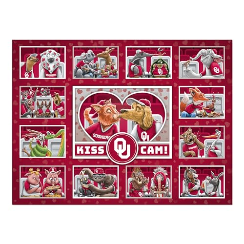 Image of YouTheFan NCAA Oklahoma Sooners inchKiss Cam inch 500 Puzzle | 500 Pieces, 15 inch X 20 inch Size, Original Artwork, Humorous Illustrations, Officially Licensed, Fun Fan Gift