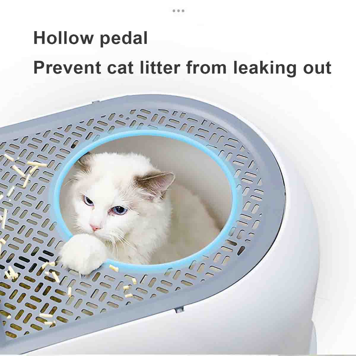 lettiera per Gatti， Lettiera for Gatti Chiusa, con cassetto Estraibile, Toilette for Gatti con Coperchio, vasino for Gatti con Porta Anteriore e Ingresso dall'alto, Facile da Pulire.(Blue)