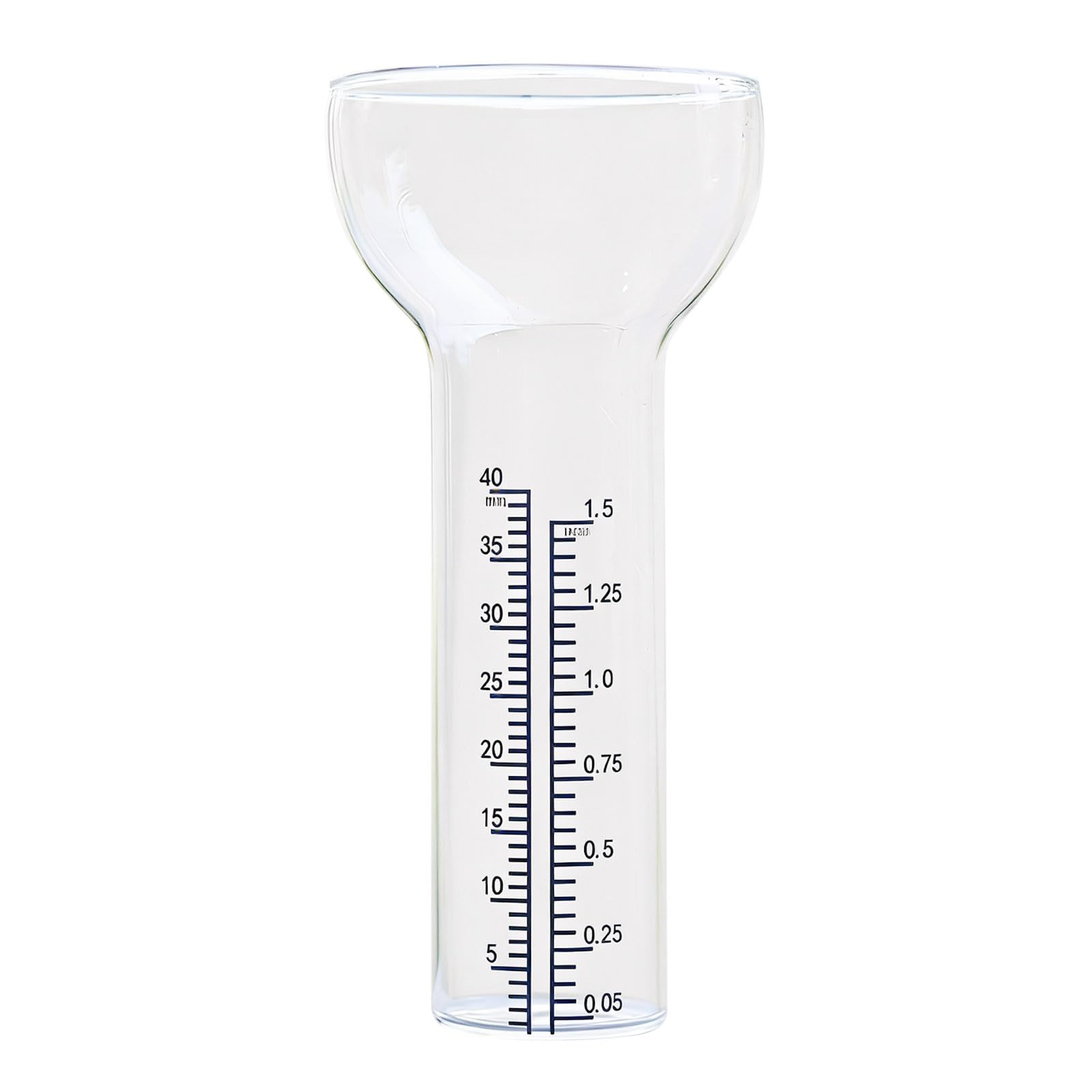 AONEGOLD Regen‑ BZW. Niederschlagsmesser Ersatzglas mit klarer Messskala, trichterförmiges Glas für Garten und Außenbereich, frostsicher inklusive Halterung (Weiß1+2+3-a)