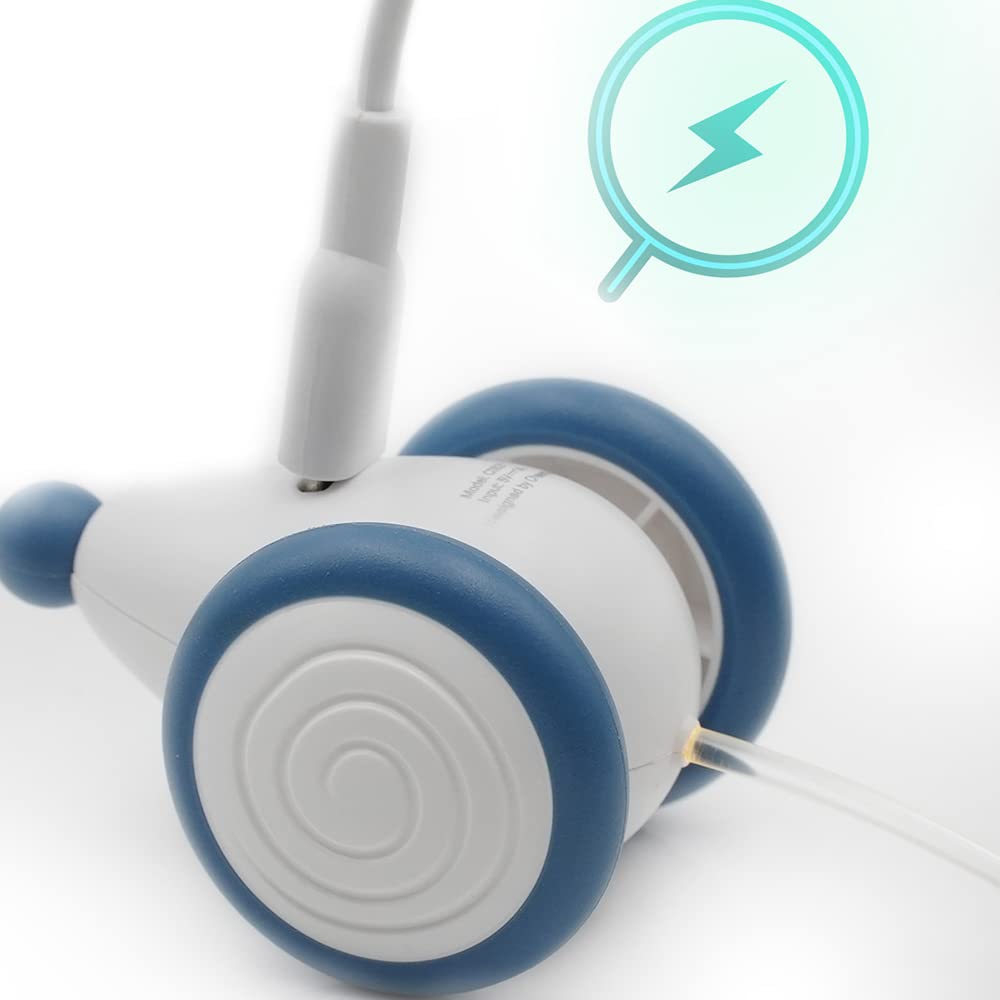 INF - Giocattolo elettrico per gatti, topolino da gioco per gatti con cavo USB, topo giocattolo interattivo con coda luminosa