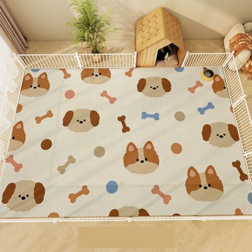 ペットマット PU革 PVC 防水 防汚 拭ける 大判 トイレ下敷きマット カーペット PUレザー 滑らない 犬 猫用 フローリング 漏れにく 噛み耐性 消臭 フリーカット ペットフェンス・サークル・ケージ用 100*200cm