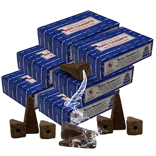 Nag-Champa-Backflow-Incense-Cones-for-Waterfall-Aromatic-Smoke-Fountain-Haze-Falls-and-Mat-Bundle-Pack-of-6